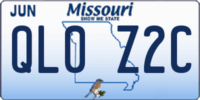 MO license plate QL0Z2C