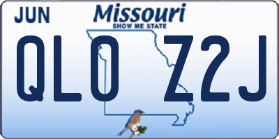 MO license plate QL0Z2J