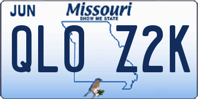 MO license plate QL0Z2K