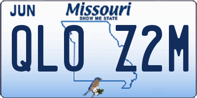 MO license plate QL0Z2M
