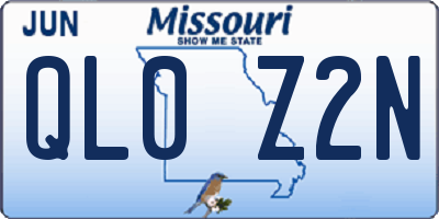 MO license plate QL0Z2N