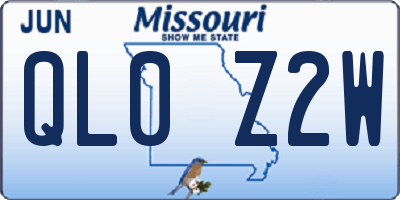 MO license plate QL0Z2W