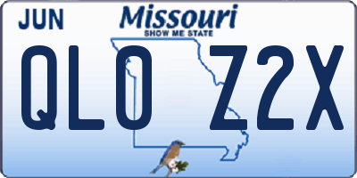 MO license plate QL0Z2X