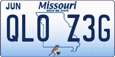 MO license plate QL0Z3G
