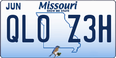 MO license plate QL0Z3H