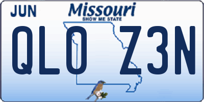 MO license plate QL0Z3N