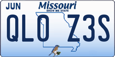 MO license plate QL0Z3S
