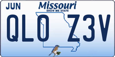 MO license plate QL0Z3V
