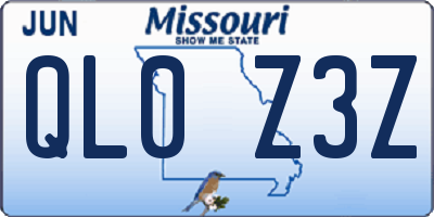 MO license plate QL0Z3Z