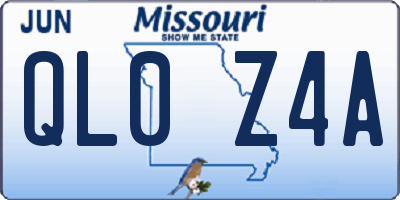 MO license plate QL0Z4A