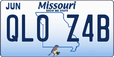 MO license plate QL0Z4B