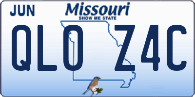MO license plate QL0Z4C