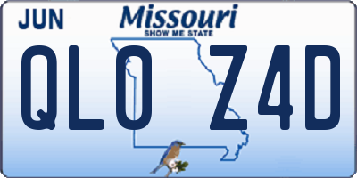MO license plate QL0Z4D