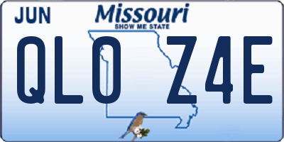 MO license plate QL0Z4E