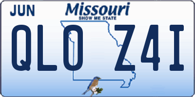 MO license plate QL0Z4I
