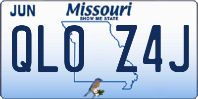 MO license plate QL0Z4J