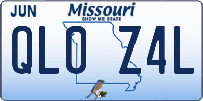 MO license plate QL0Z4L