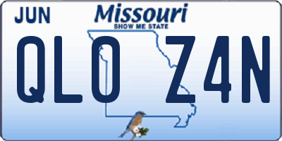 MO license plate QL0Z4N
