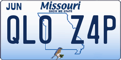MO license plate QL0Z4P