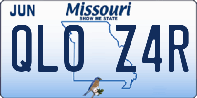 MO license plate QL0Z4R