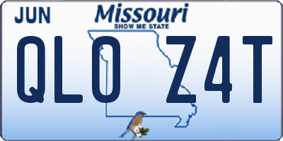 MO license plate QL0Z4T