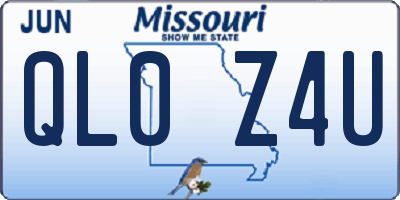 MO license plate QL0Z4U