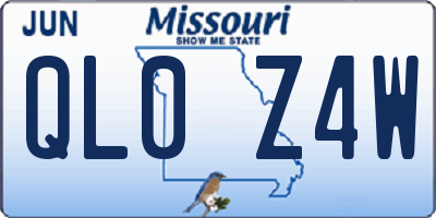 MO license plate QL0Z4W