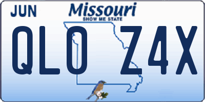 MO license plate QL0Z4X