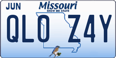 MO license plate QL0Z4Y