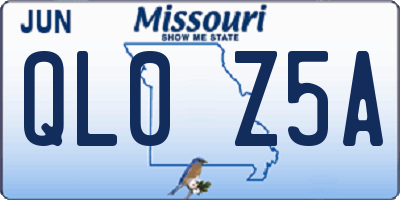 MO license plate QL0Z5A