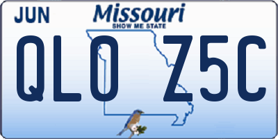 MO license plate QL0Z5C