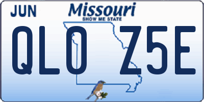 MO license plate QL0Z5E