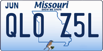 MO license plate QL0Z5L