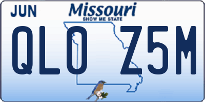 MO license plate QL0Z5M