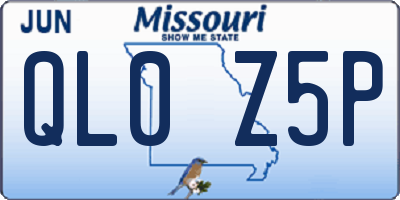 MO license plate QL0Z5P