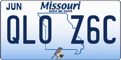 MO license plate QL0Z6C
