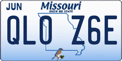 MO license plate QL0Z6E