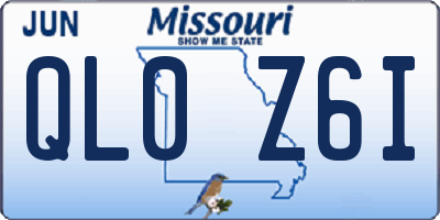 MO license plate QL0Z6I