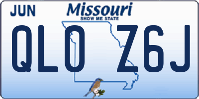 MO license plate QL0Z6J