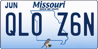 MO license plate QL0Z6N