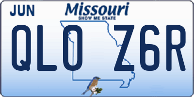 MO license plate QL0Z6R