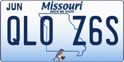 MO license plate QL0Z6S