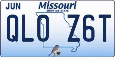 MO license plate QL0Z6T