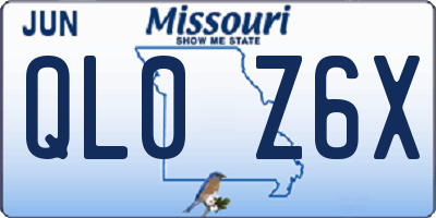 MO license plate QL0Z6X