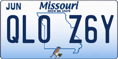 MO license plate QL0Z6Y