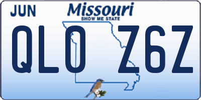 MO license plate QL0Z6Z