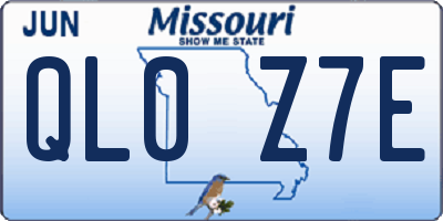 MO license plate QL0Z7E