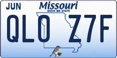 MO license plate QL0Z7F