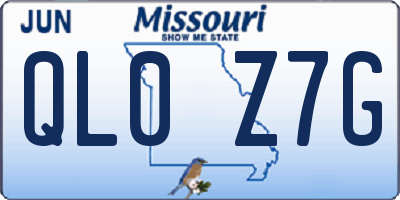 MO license plate QL0Z7G