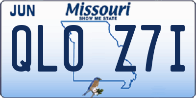 MO license plate QL0Z7I